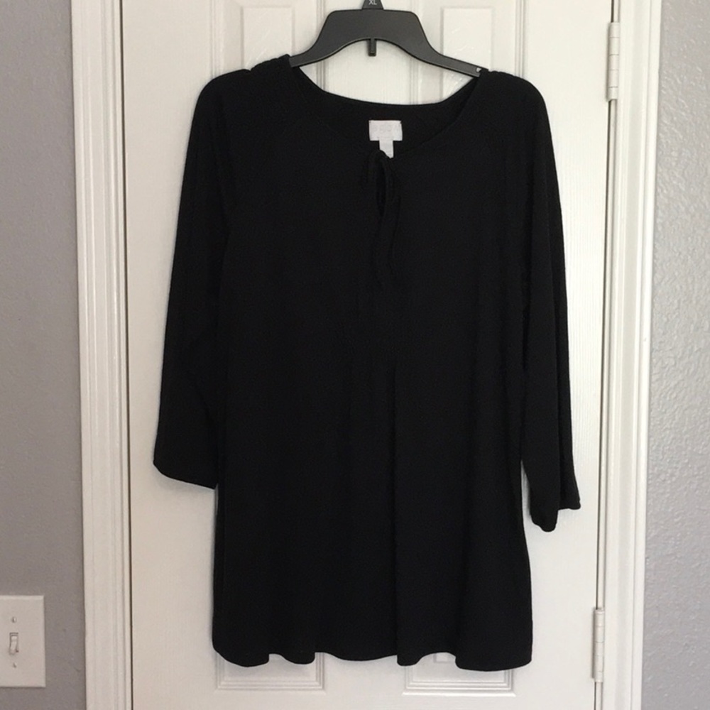 a:glow black maternity top, size large